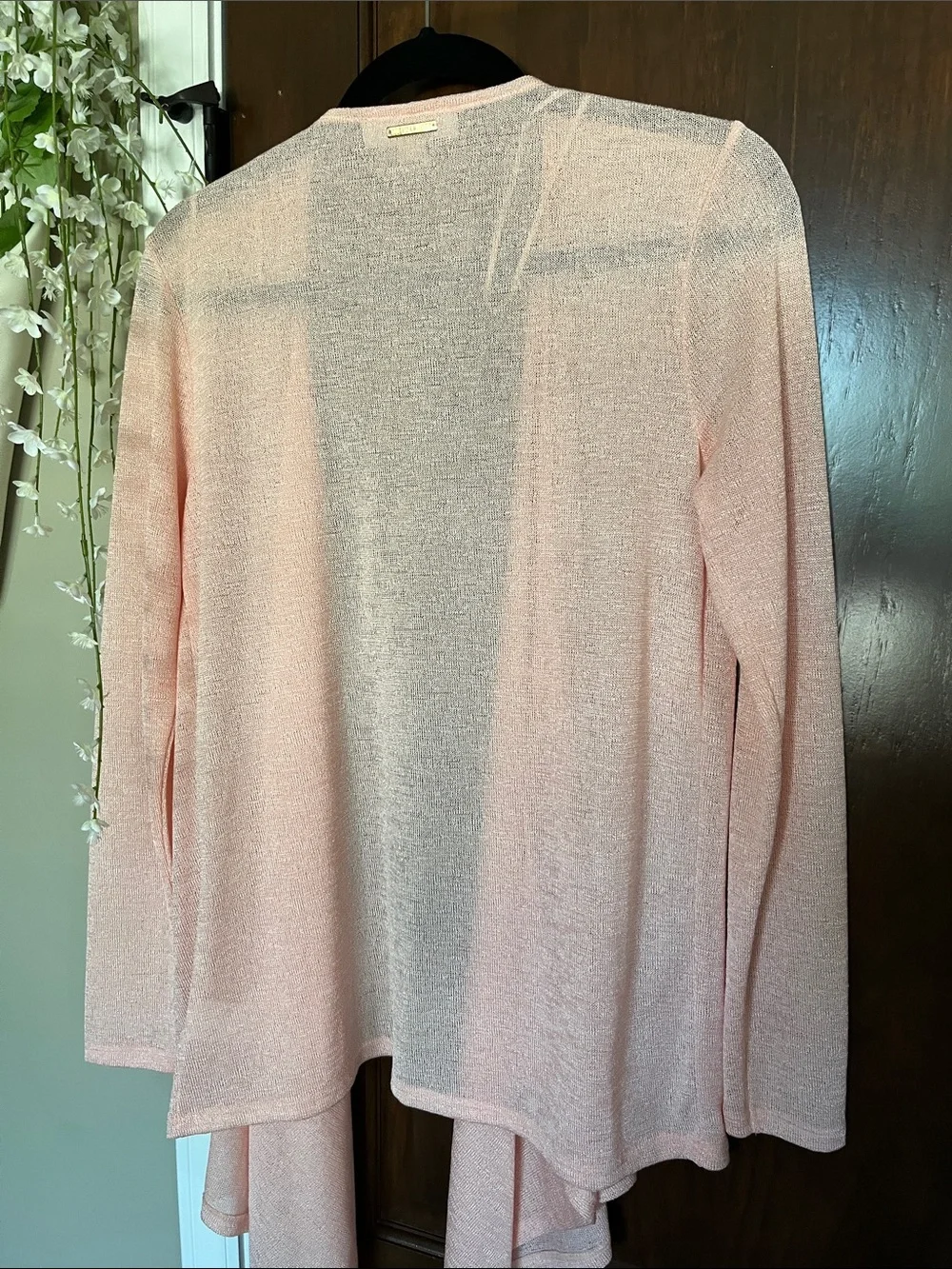 Michael Kors Light Pink Open-Front Draped Cardigan